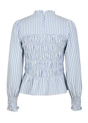 Possa stripe smock bluse Lyseblå Neo Noir 